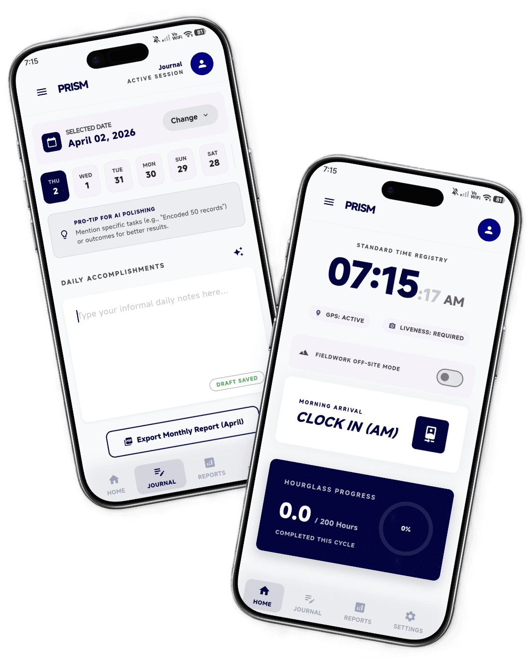 PRISM App Mockup